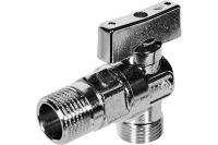 Кран НН 1/2'х1/2'  угловой шаровой  MIAMI c розеткой 1/2' для подкл. бачков