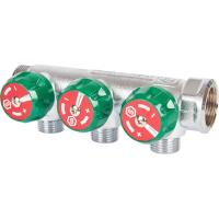 SMB-6850-341203 STOUT Коллектор регулирующий 3/4 , 3 отвода 1/2 под компрессионный фитинг для полиме