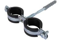 SAC-0020-200001 STOUT Двойной хомут для труб, комплект: хомут+шпилька шуруп +дюбель пластиковый 1 (3