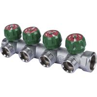 SMB-6850-343404 STOUT Коллектор регулирующий 3/4 , 4 отвода 3/4 ЕК