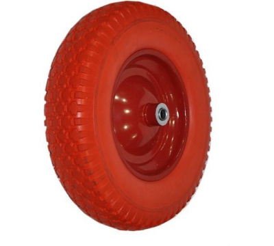 Колесо STANDART PU1602 размер 16*4,00-8 12/100мм диск сварной красный, пу красный /уп.5шт.